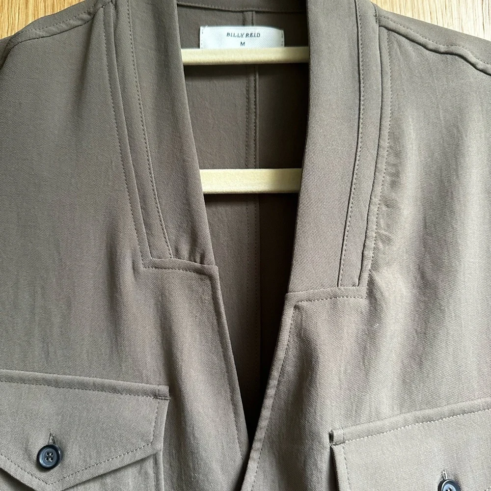 Billy Reid khaki green button front dress, size M - Picture 3 of 9